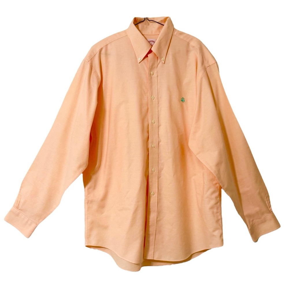 100% Cotton Brooks Brothers Original Non-Iron Button Down Large Apricot Orange